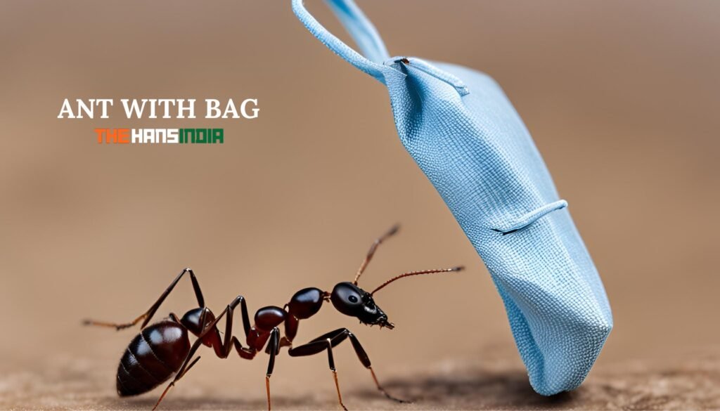 ant with bag