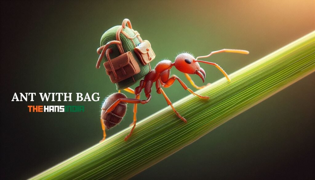 ant with bag